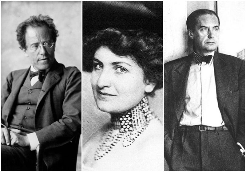 Gustav Mahler, Alma Mahler y Walter Gropius.