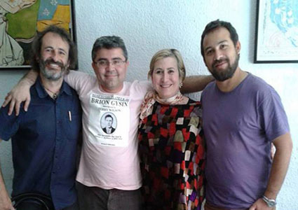 Carmen Calvo con los directores de Canibaal: Rochera, Alcota, Pinto Briones (se echa en falta a Amador)