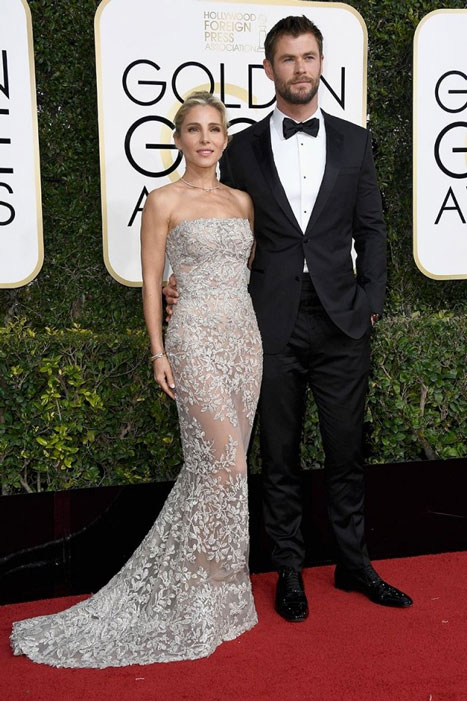 Elsa Pataky y Chris Hemsworth. Globos de Oro