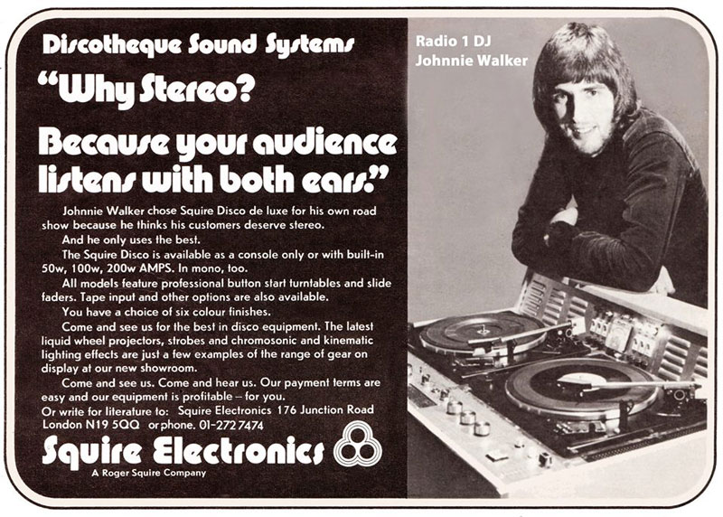 Anuncio del primer equipo de DJ de Roger 1973