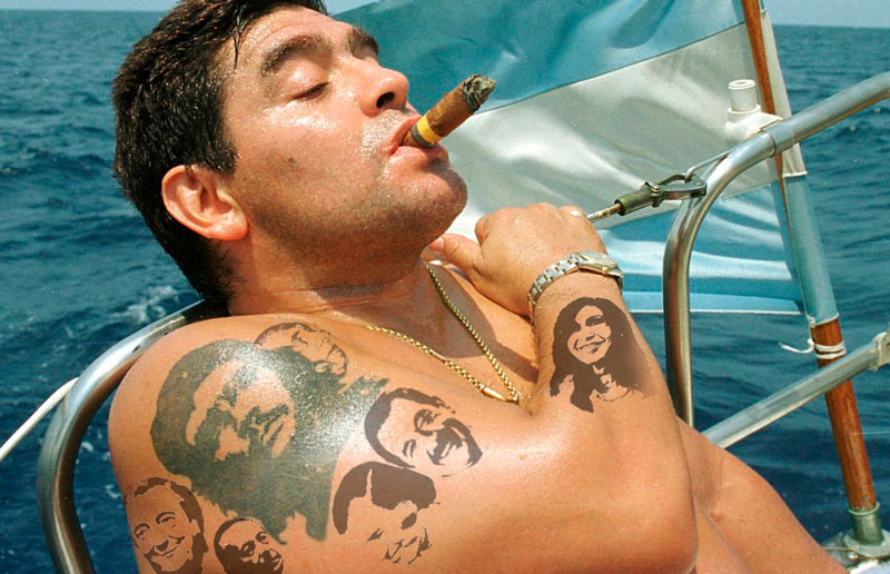 Diego Armando Maradona. Tatuajes