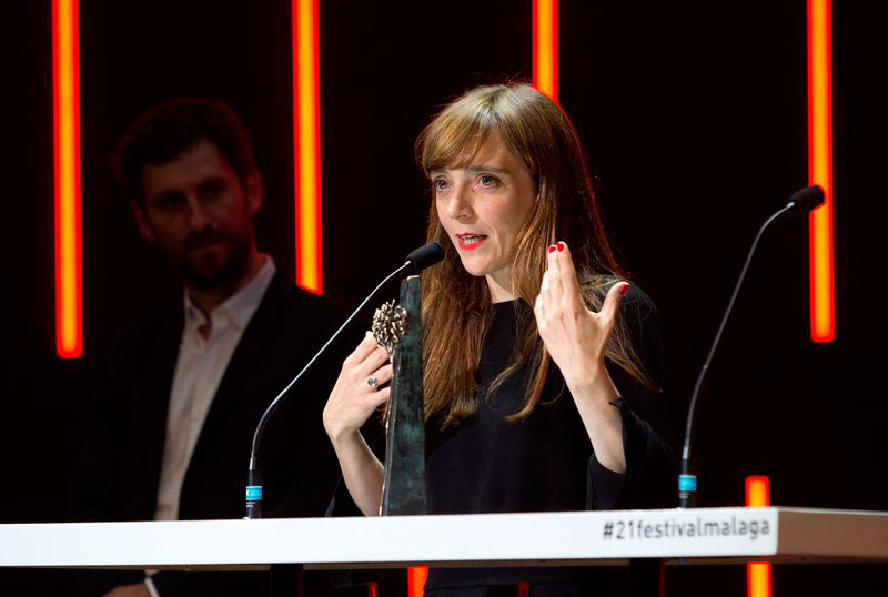 Elena Trapé recoge la Biznaga de Plata a la mejor directora en el Festival de Málaga 2018.
