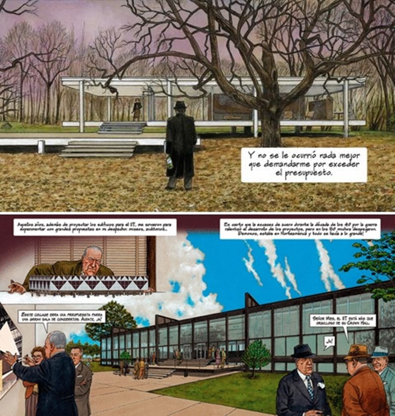 © Imágenes extraídas del cómic Mies del arquitecto e ilustrador Agustín Ferrer Casas (Marzo, 2018).