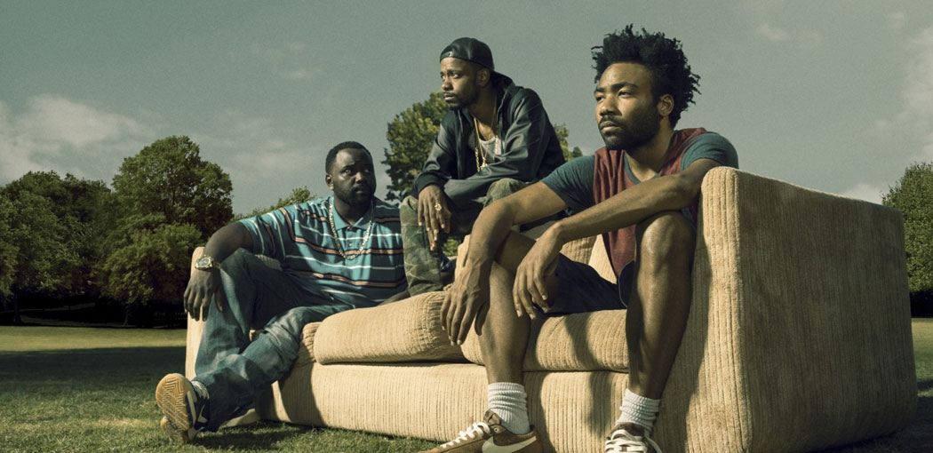 ATLANTA -- Pictured: (l-r) Brian Tyree Henry as Alfred Miles, Keith Standfield as Darius, Donald Glover as Earnest Marks. CR: Matthias Clamer/FX