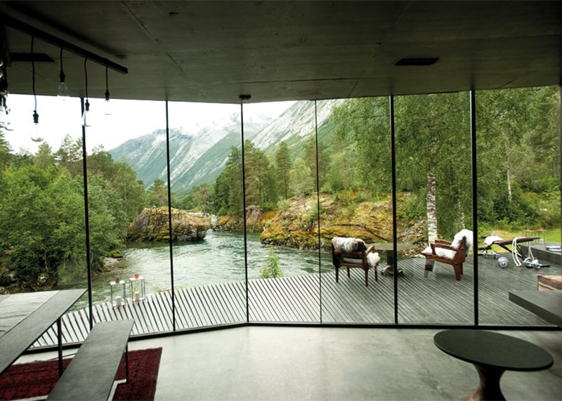 Hotel Juvet Landscape, valle Valldal (Noruega). © Arquitectos Jensen & Skodvin.