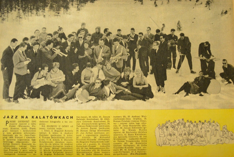 Polanski, Barbara Kwiatkowska-Lass, Komeda. Jazz Camping Kalatówki 1959. Foto: Wojciech Plewiński.