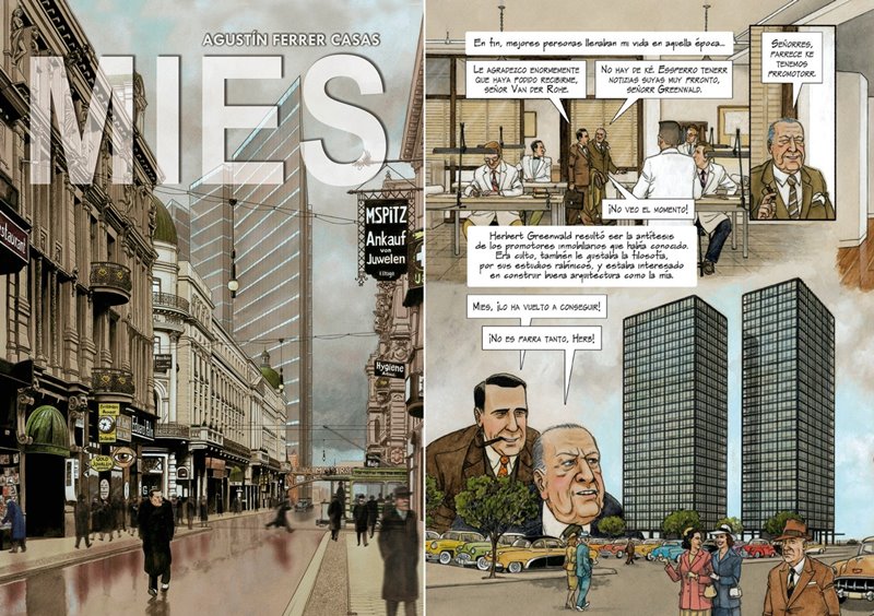 © Imágenes extraídas del cómic Mies del arquitecto e ilustrador Agustín Ferrer Casas (Marzo, 2018).
