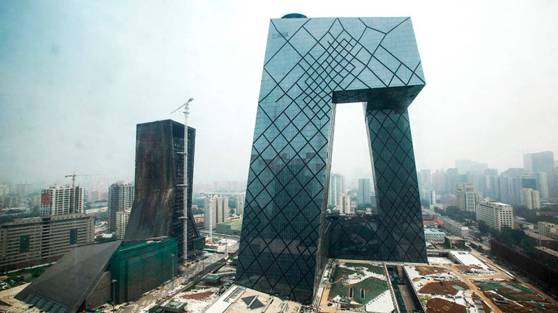 Sede de la televisión central china en Beijing (Pekín). © Estudio arquitectura OMA Rem Koolhaas.