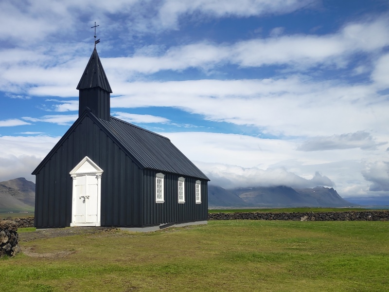 Iglesia negra Búdakirkja, arquitectura, Islandia, Turismo responsable
